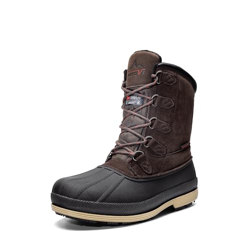 NORTIV 8 Men's Waterproof Winter Snow Boots | 200g Insulation Retains Heat to -25°F; Sealed Build Keeps Feet Dry; Arch Support Reduces Fatigue INVERNO