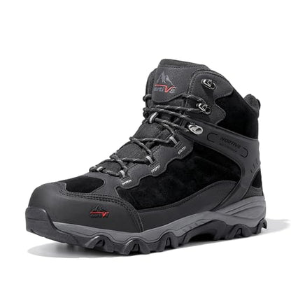 NORTIV 8 Men's Waterproof Lightweight Hiking Boots | Mid Top Suede Hiking Boots for Outdoor Trekking, Camping and Mountaineering Paladin