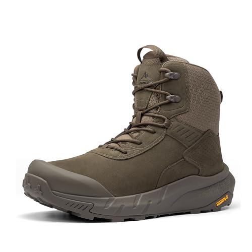 NORTIV 8 Men's Waterproof Military Tactical Hiking Work Boots Leather Motorcycle Combat Lightweight Non-Slip Boots for Men 8 Inches