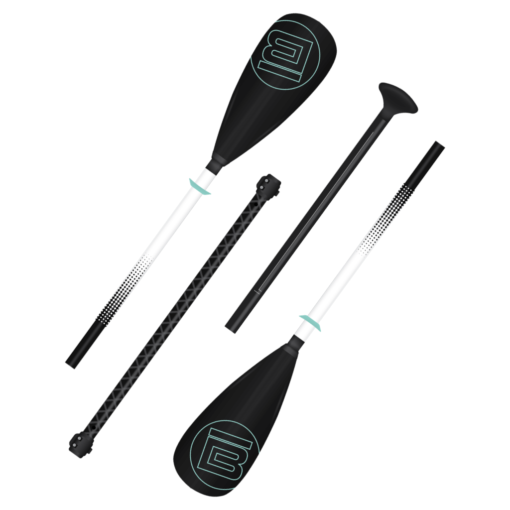 4-Piece Kids Hybrid Adjustable Fiberglass Paddle Black by Bote, available through BOTE