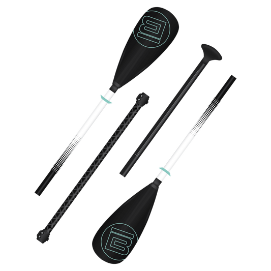 4-Piece Kids Hybrid Adjustable Fiberglass Paddle Black by Bote, available through BOTE