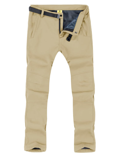 TBMPOY Men's Snow Ski Hiking Pants Waterproof Winter Fleece Lined Pants Camping Skiing Ice Fishing Pants with Belt