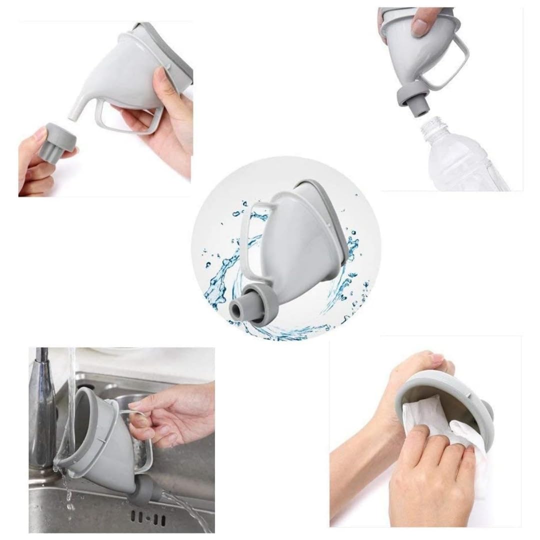 Unisex Female Male Reusable Portable Urinal Device Travel Mobile Toilet Camping Pee Urinal Outdoor Emergency Sitting Standing Urination