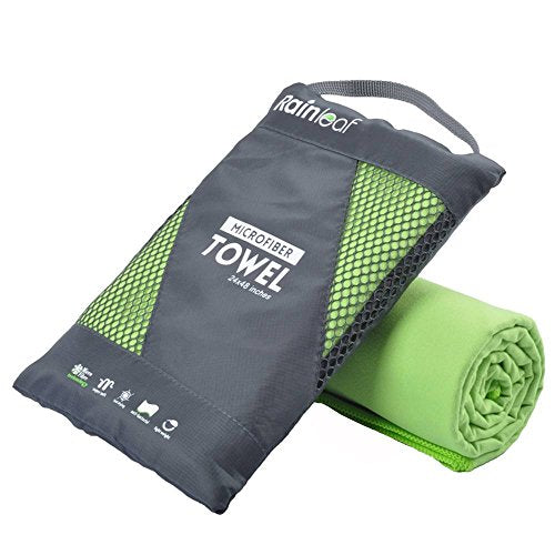 Rainleaf Microfiber Towel Perfect Travel & Gym & Camping Towel. Quick Dry - Super Absorbent - Ultra Compact - Lightweight. Suitable for Trip, Beach, Shower, Backpacking, Pool