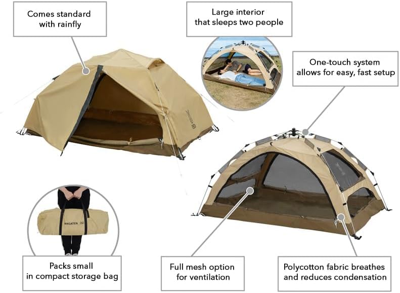 DOD Wagaya 1Pull Tent - Hiking Tents for Backpacking - Outdoor Tents for Camping - Easy Set Up