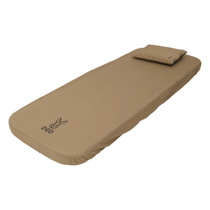 DOD Soto Sleeping Pad for Camping - Extra Thick Self-Inflating Camping - Mattress and Camping Pillow - Tan - Medium