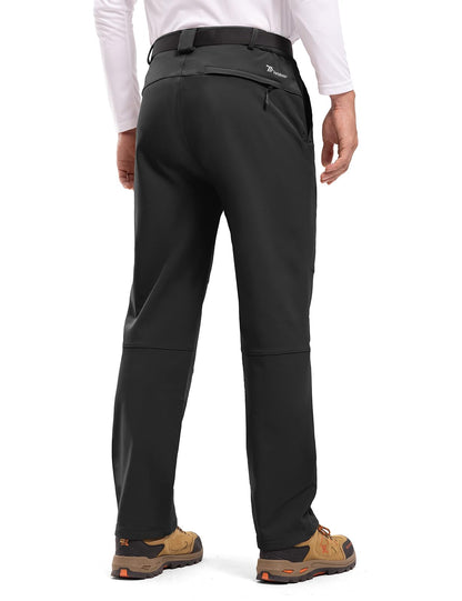 TBMPOY Men's Snow Ski Hiking Pants Waterproof Winter Fleece Lined Pants Camping Skiing Ice Fishing Pants with Belt