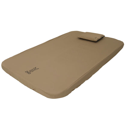 DOD Soto Sleeping Pad for Camping - Extra Thick Self-Inflating Camping - Mattress and Camping Pillow - Tan - Medium