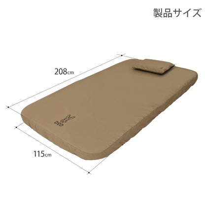 DOD Soto Sleeping Pad for Camping - Extra Thick Self-Inflating Camping - Mattress and Camping Pillow - Tan - Medium