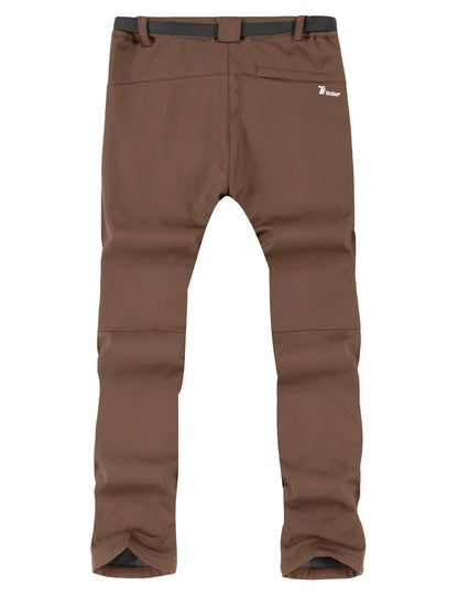 TBMPOY Men's Snow Ski Hiking Pants Waterproof Winter Fleece Lined Pants Camping Skiing Ice Fishing Pants with Belt