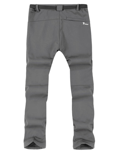 TBMPOY Men's Snow Ski Hiking Pants Waterproof Winter Fleece Lined Pants Camping Skiing Ice Fishing Pants with Belt