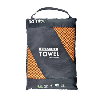 Rainleaf Microfiber Towel Perfect Travel & Gym & Camping Towel. Quick Dry - Super Absorbent - Ultra Compact - Lightweight. Suitable for Trip, Beach, Shower, Backpacking, Pool