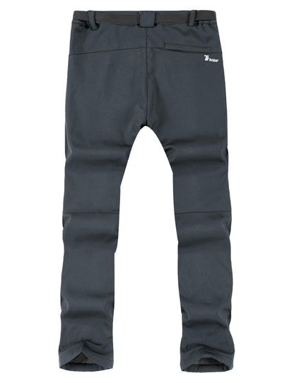 TBMPOY Men's Snow Ski Hiking Pants Waterproof Winter Fleece Lined Pants Camping Skiing Ice Fishing Pants with Belt
