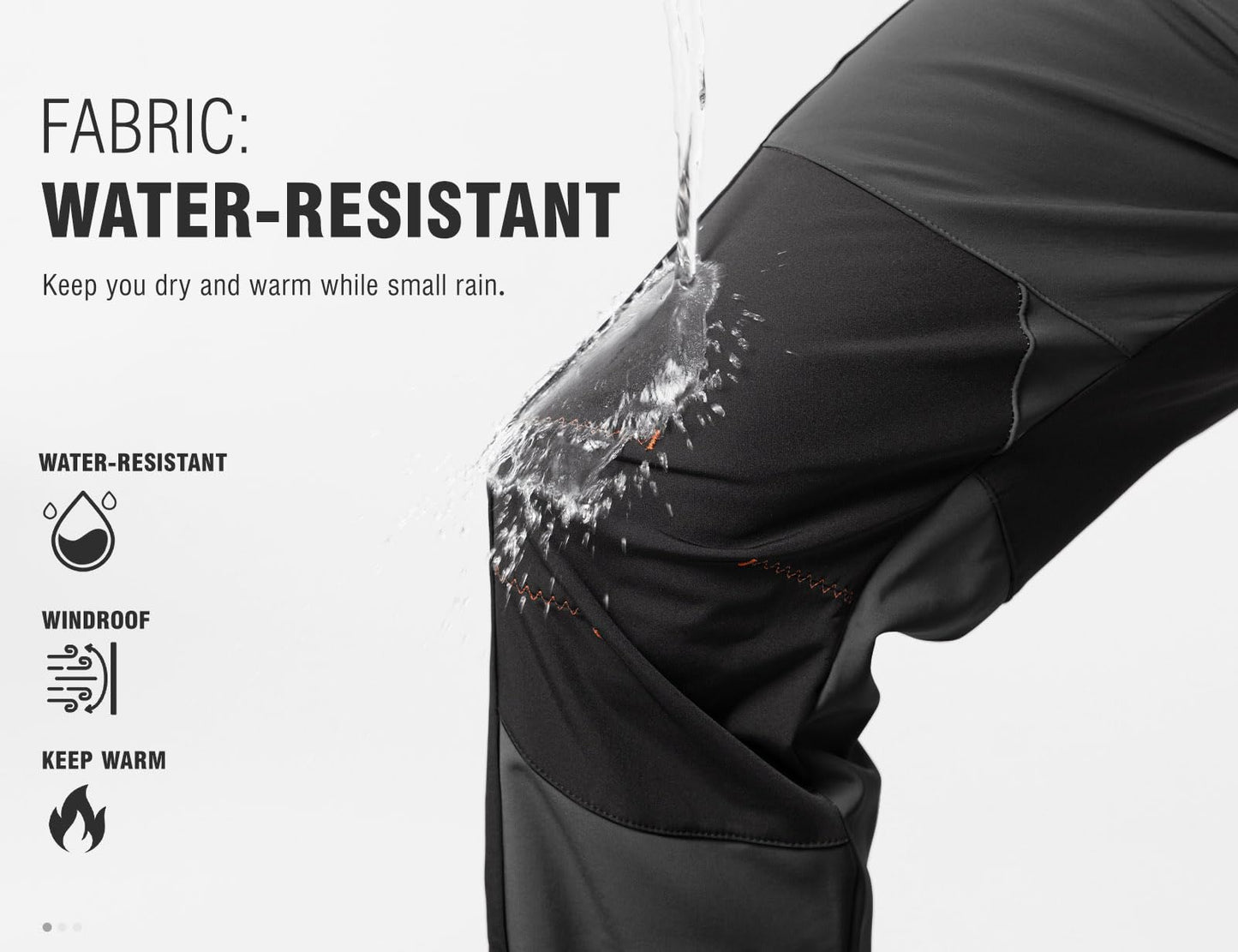 TBMPOY Men's Snow Ski Hiking Pants Waterproof Winter Fleece Lined Pants Camping Skiing Ice Fishing Pants with Belt