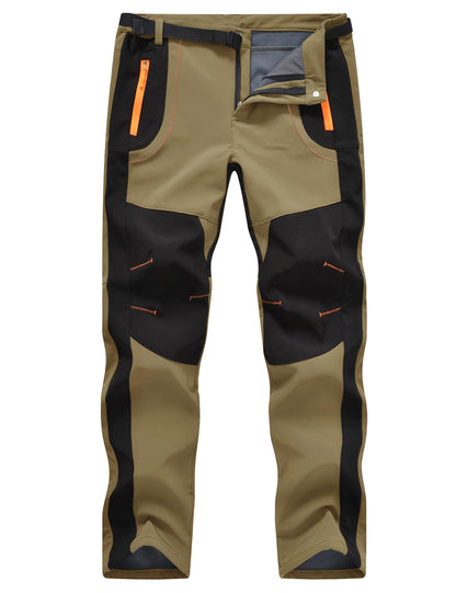 TBMPOY Men's Snow Ski Hiking Pants Waterproof Winter Fleece Lined Pants Camping Skiing Ice Fishing Pants with Belt
