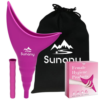 Female Urination Device,Reusable Silicone Female Urinal Foolproof Women Pee Funnel Allows Women to Pee Standing Up,Women's Urinal with Drawstring Bags is The Perfect Companion for Travel and Outdoor