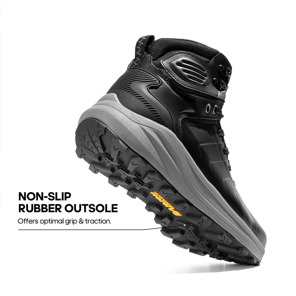 NORTIV 8 Men's Waterproof Hiking Boots Lightweight Non-Slip Outdoor Ankle Trekking Boots Expedition