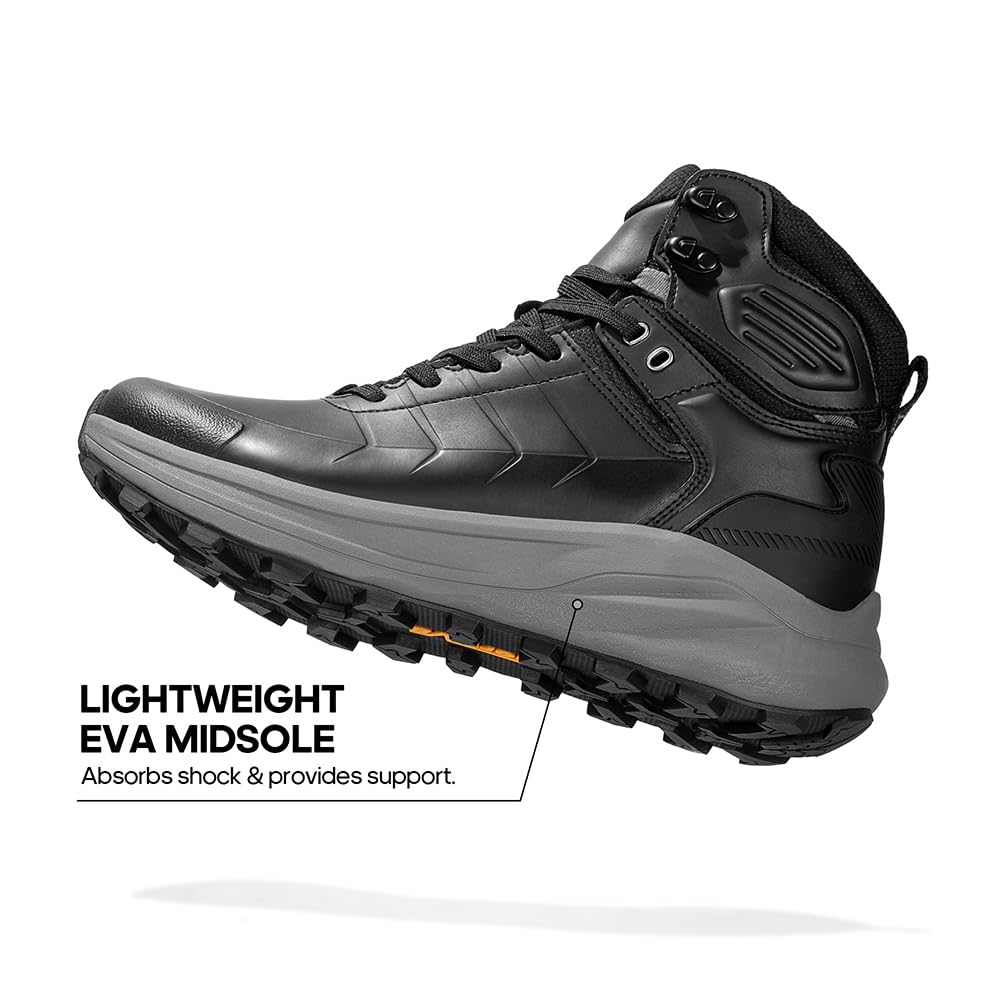 NORTIV 8 Men's Waterproof Hiking Boots Lightweight Non-Slip Outdoor Ankle Trekking Boots Expedition