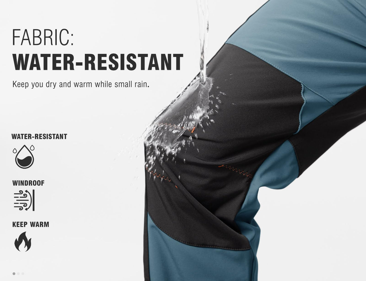 TBMPOY Men's Snow Ski Hiking Pants Waterproof Winter Fleece Lined Pants Camping Skiing Ice Fishing Pants with Belt