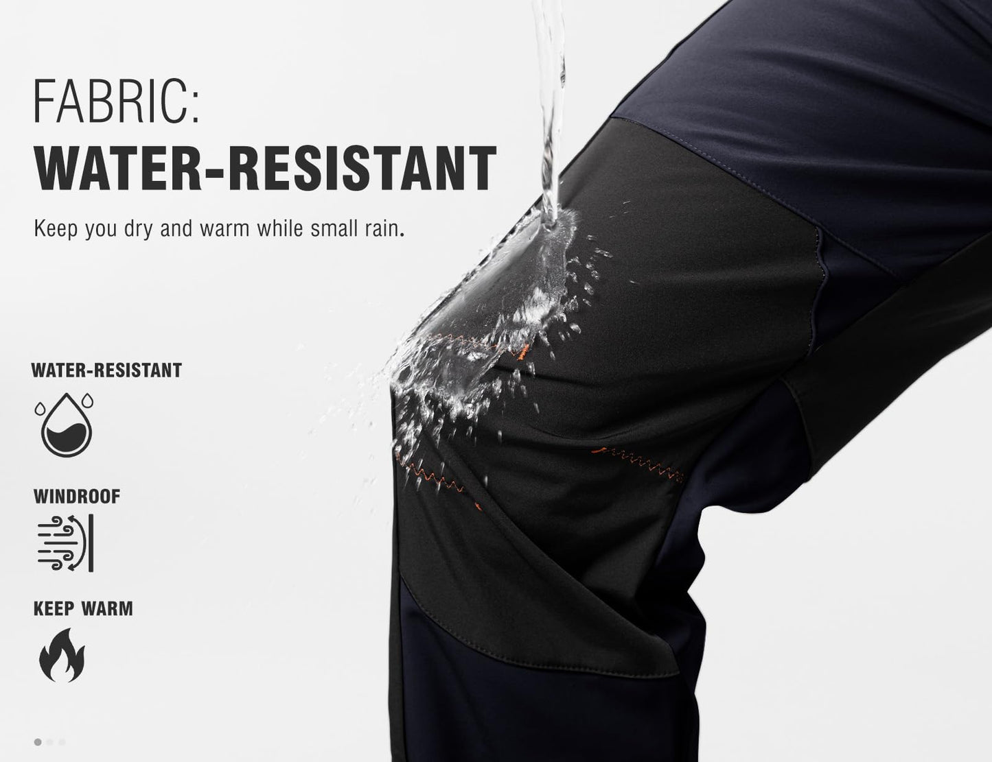 TBMPOY Men's Snow Ski Hiking Pants Waterproof Winter Fleece Lined Pants Camping Skiing Ice Fishing Pants with Belt