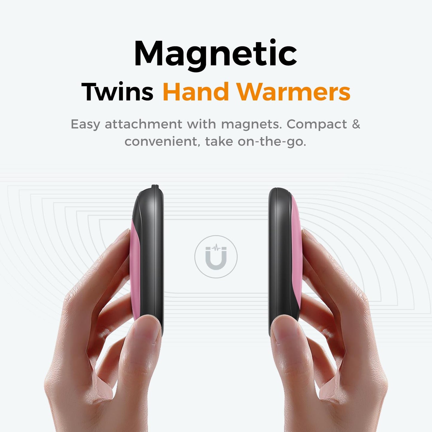 OCOOPA Magnetic Hand Warmers Rechargeable 2 Pack, AI Electric Handwarmers, Fast Heating, 3-Settings, UL Certified, Portable Heater, Gloves Fitting, Travel Essentials, Gifts Women Men, UT3 Lite