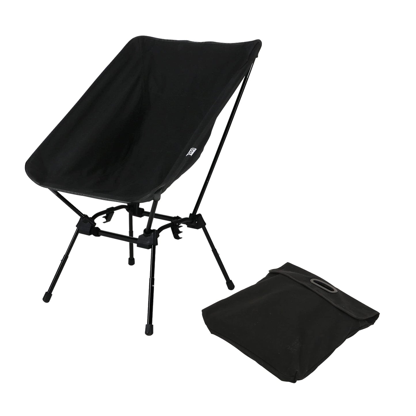 DOD Sugoi Chair - A Portable Camping and Backpacking Chair - Adjustable to The Ideal Height and Seating - Angle for Any Outdoor Activity - Black
