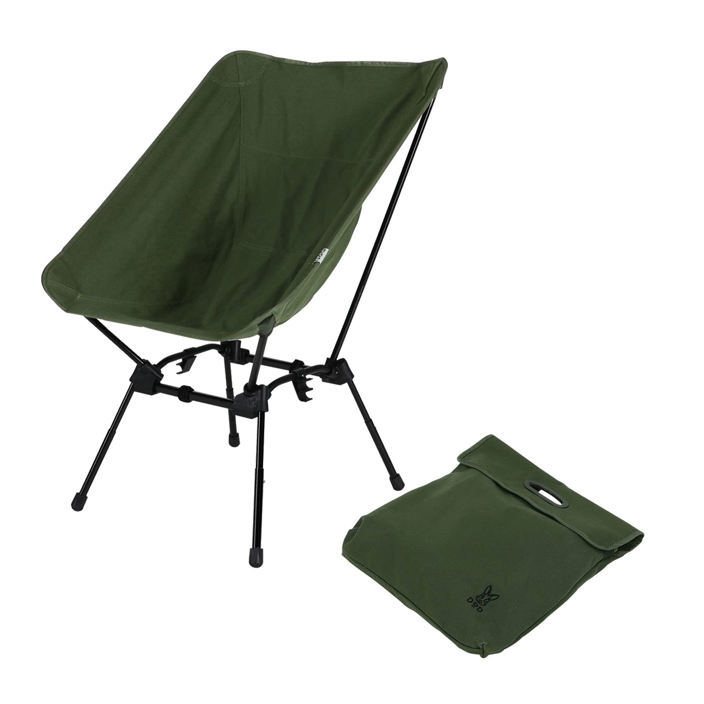 DOD Sugoi Chair - A Portable Camping and Backpacking Chair - Adjustable to The Ideal Height and Seating - Angle for Any Outdoor Activity - Black