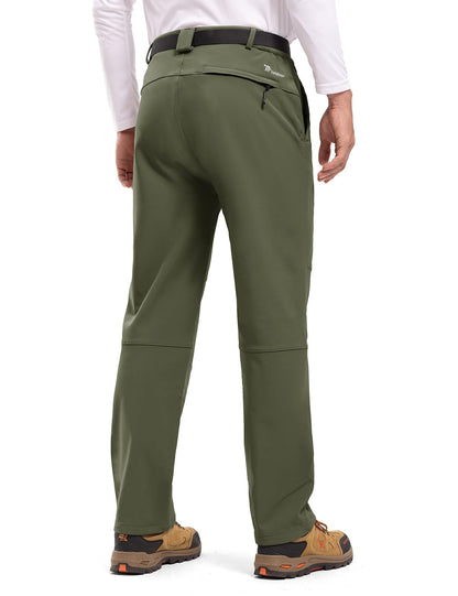 TBMPOY Men's Snow Ski Hiking Pants Waterproof Winter Fleece Lined Pants Camping Skiing Ice Fishing Pants with Belt
