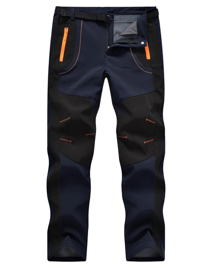 TBMPOY Men's Snow Ski Hiking Pants Waterproof Winter Fleece Lined Pants Camping Skiing Ice Fishing Pants with Belt