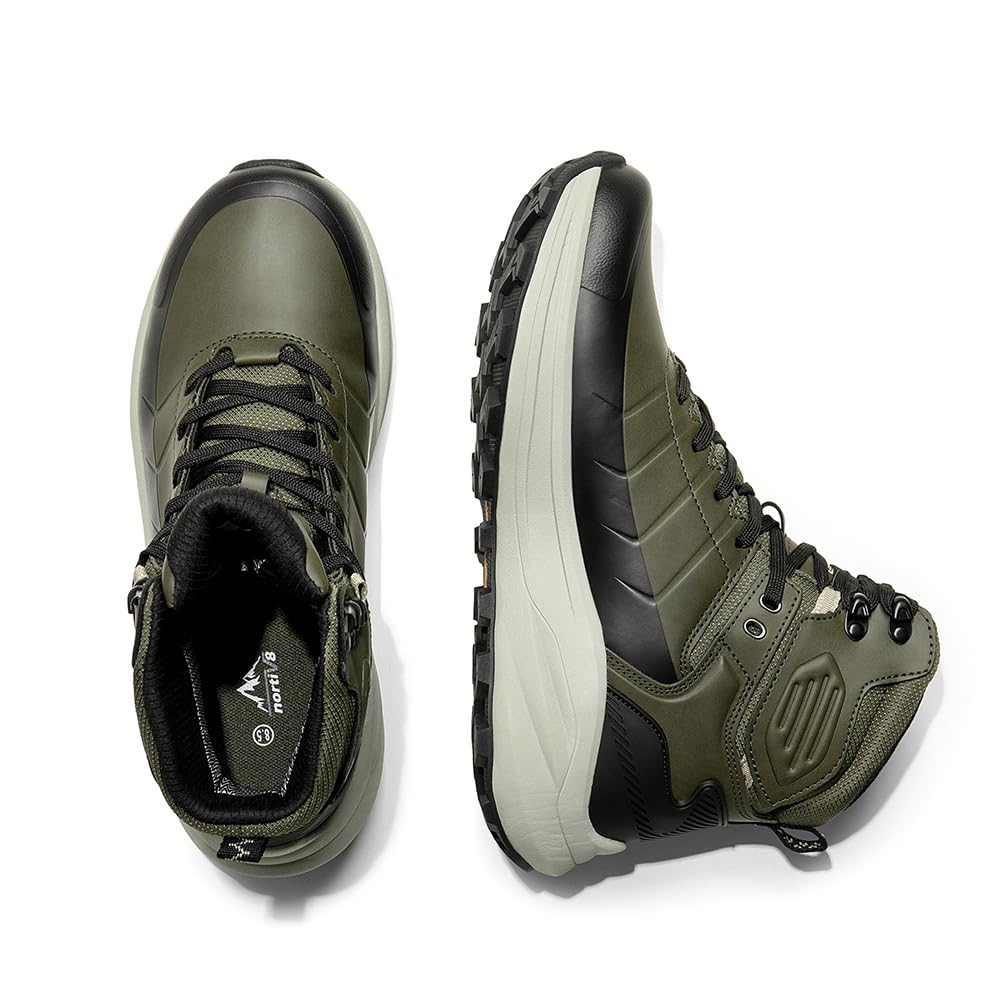 NORTIV 8 Men's Waterproof Hiking Boots Lightweight Non-Slip Outdoor Ankle Trekking Boots Expedition