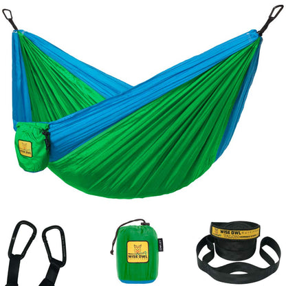 Wise Owl Outfitters Hammock for Camping Hammocks Gear for The Outdoors Backpacking Survival or Travel - Portable Lightweight Parachute Nylon - Up to 500lbs