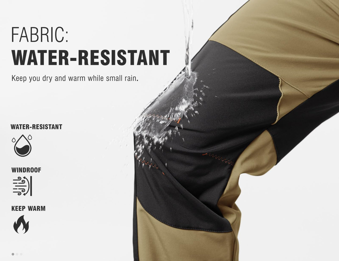 TBMPOY Men's Snow Ski Hiking Pants Waterproof Winter Fleece Lined Pants Camping Skiing Ice Fishing Pants with Belt