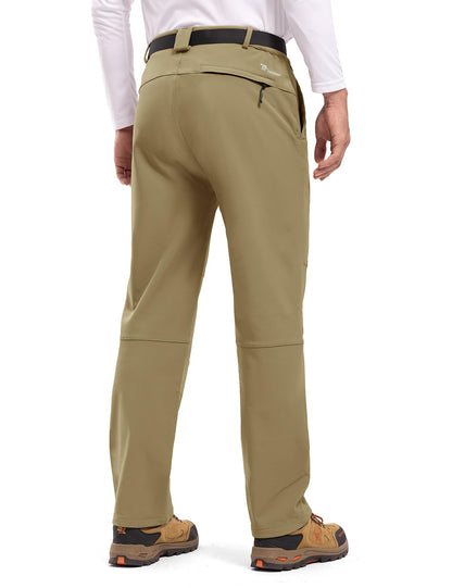 TBMPOY Men's Snow Ski Hiking Pants Waterproof Winter Fleece Lined Pants Camping Skiing Ice Fishing Pants with Belt