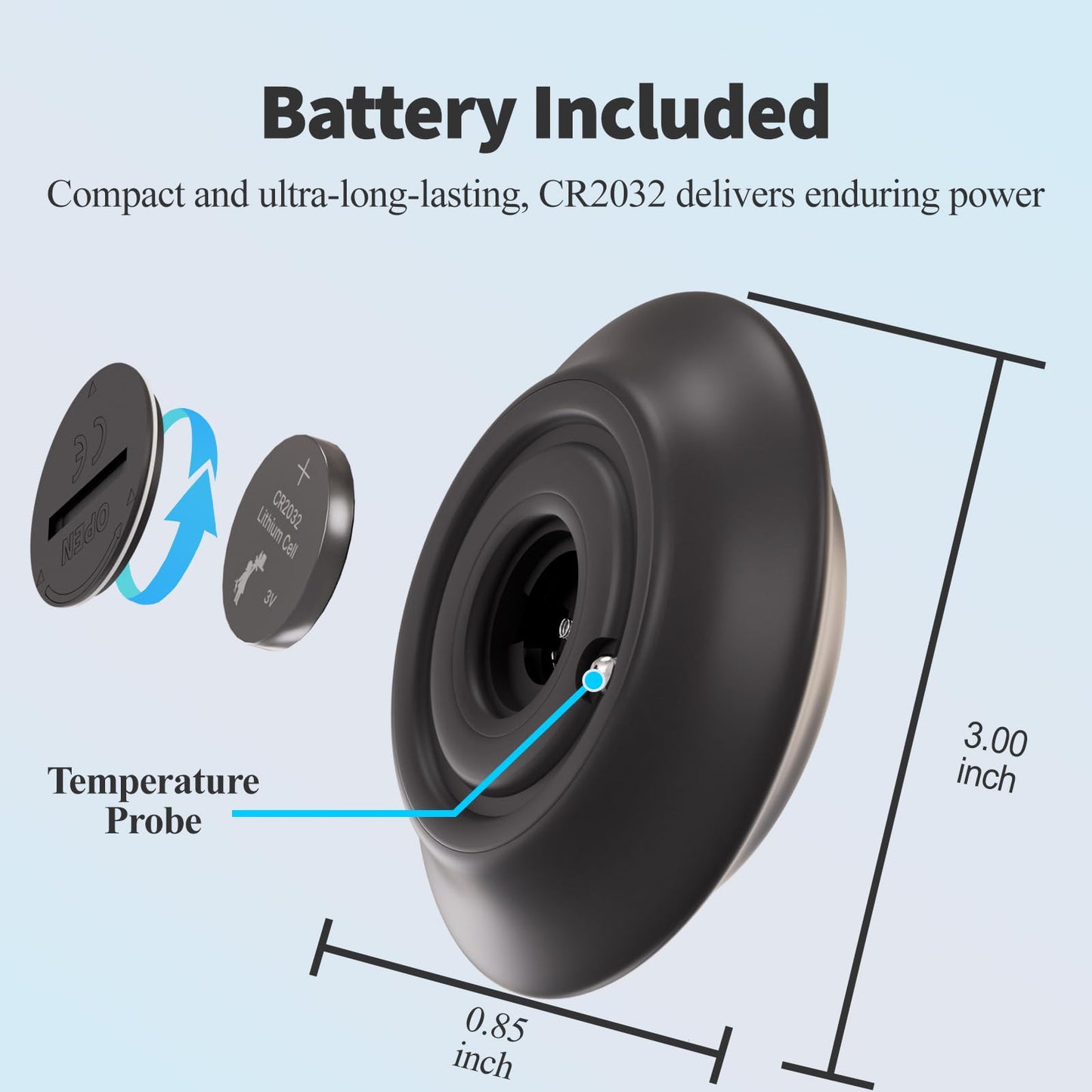 Silicone Cover Ice Bath Thermometer with Timer, Waterproof Floating Cold Plunge Thermometer, Water Thermometer for Ice Bath Tub Accurate Recovery(Black)