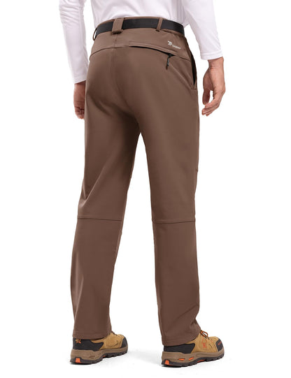 TBMPOY Men's Snow Ski Hiking Pants Waterproof Winter Fleece Lined Pants Camping Skiing Ice Fishing Pants with Belt