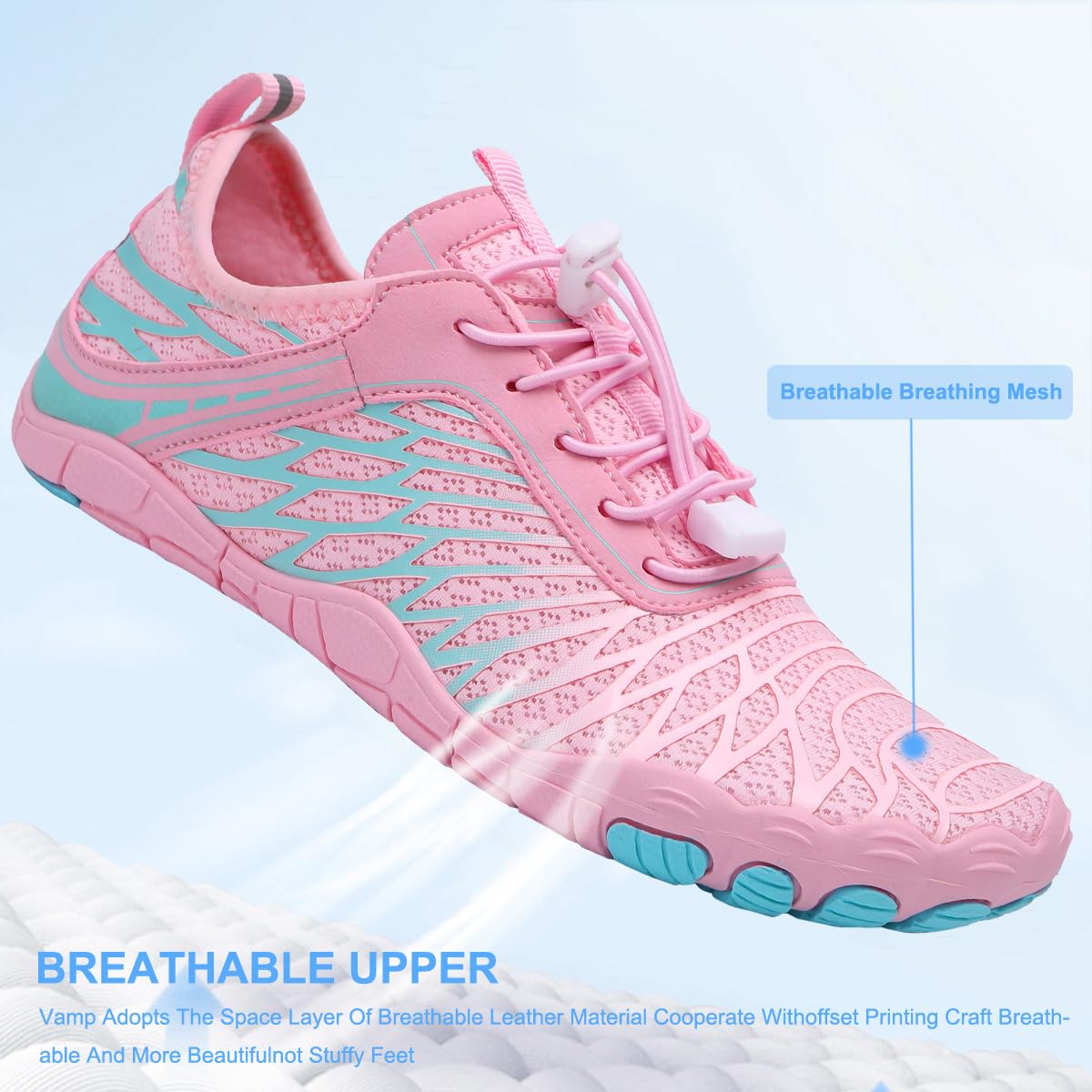 Hike Barefoot Shoes for Womens Men,Quick Dry Water Shoes,Beach Pool Aqua Swim Surf Hiking Walking Shoes,Non-Slip Athletic Footwear Wide Toe Water Shoes