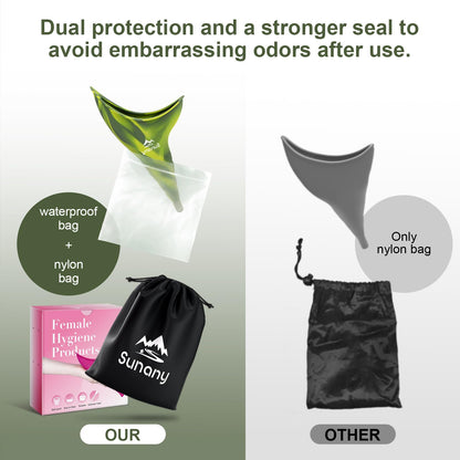 Female Urination Device,Reusable Silicone Female Urinal Foolproof Women Pee Funnel Allows Women to Pee Standing Up,Women's Urinal with Drawstring Bags is The Perfect Companion for Travel and Outdoor