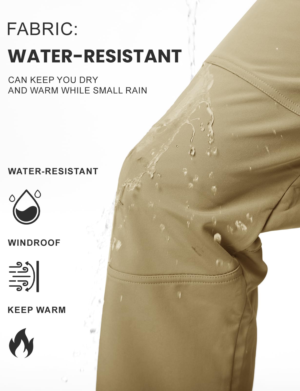 TBMPOY Men's Snow Ski Hiking Pants Waterproof Winter Fleece Lined Pants Camping Skiing Ice Fishing Pants with Belt