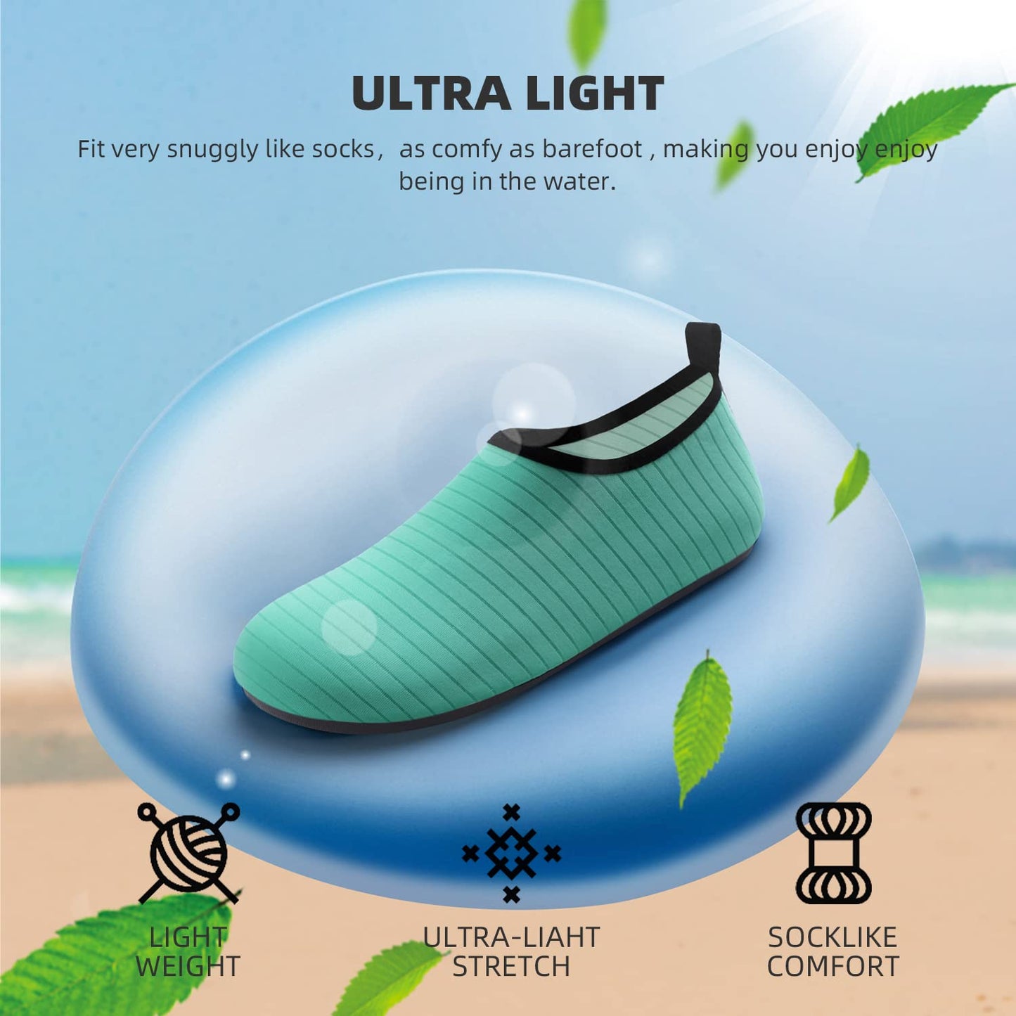 Water Shoes for Women Men Quick-Dry Aqua Socks Swim Beach Barefoot Yoga Exercise Wear Sport Accessories Pool Camping Must Haves Adult Youth Size