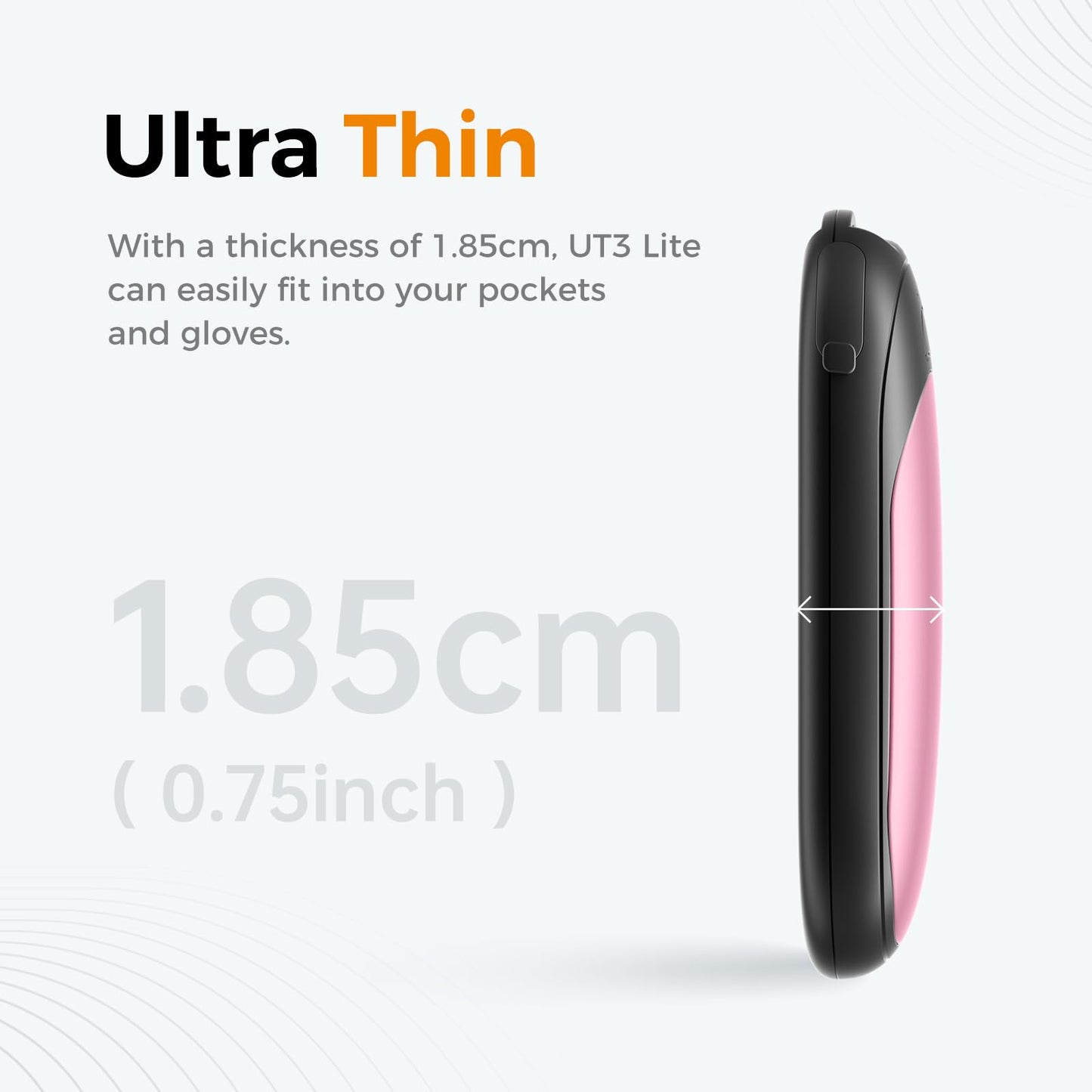 OCOOPA Magnetic Hand Warmers Rechargeable 2 Pack, AI Electric Handwarmers, Fast Heating, 3-Settings, UL Certified, Portable Heater, Gloves Fitting, Travel Essentials, Gifts Women Men, UT3 Lite