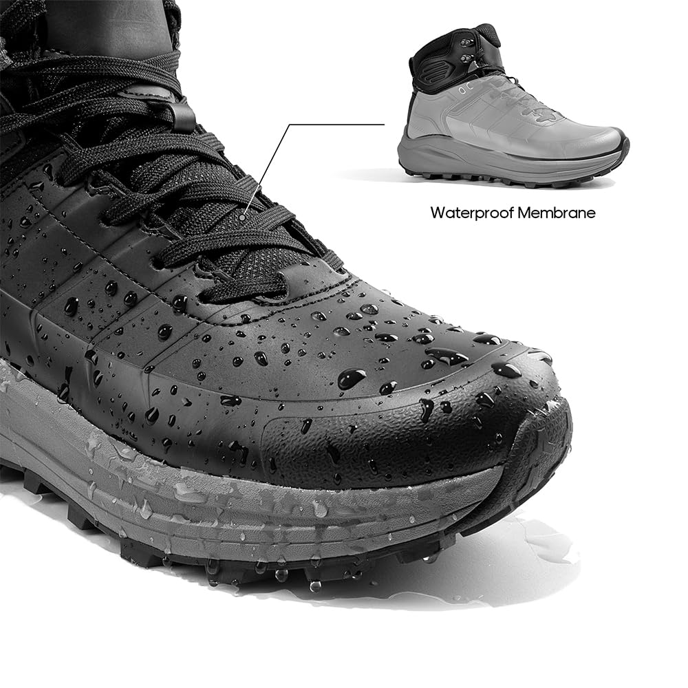 NORTIV 8 Men's Waterproof Hiking Boots Lightweight Non-Slip Outdoor Ankle Trekking Boots Expedition