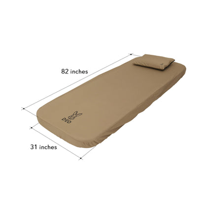 DOD Soto Sleeping Pad for Camping - Extra Thick Self-Inflating Camping - Mattress and Camping Pillow - Tan - Medium
