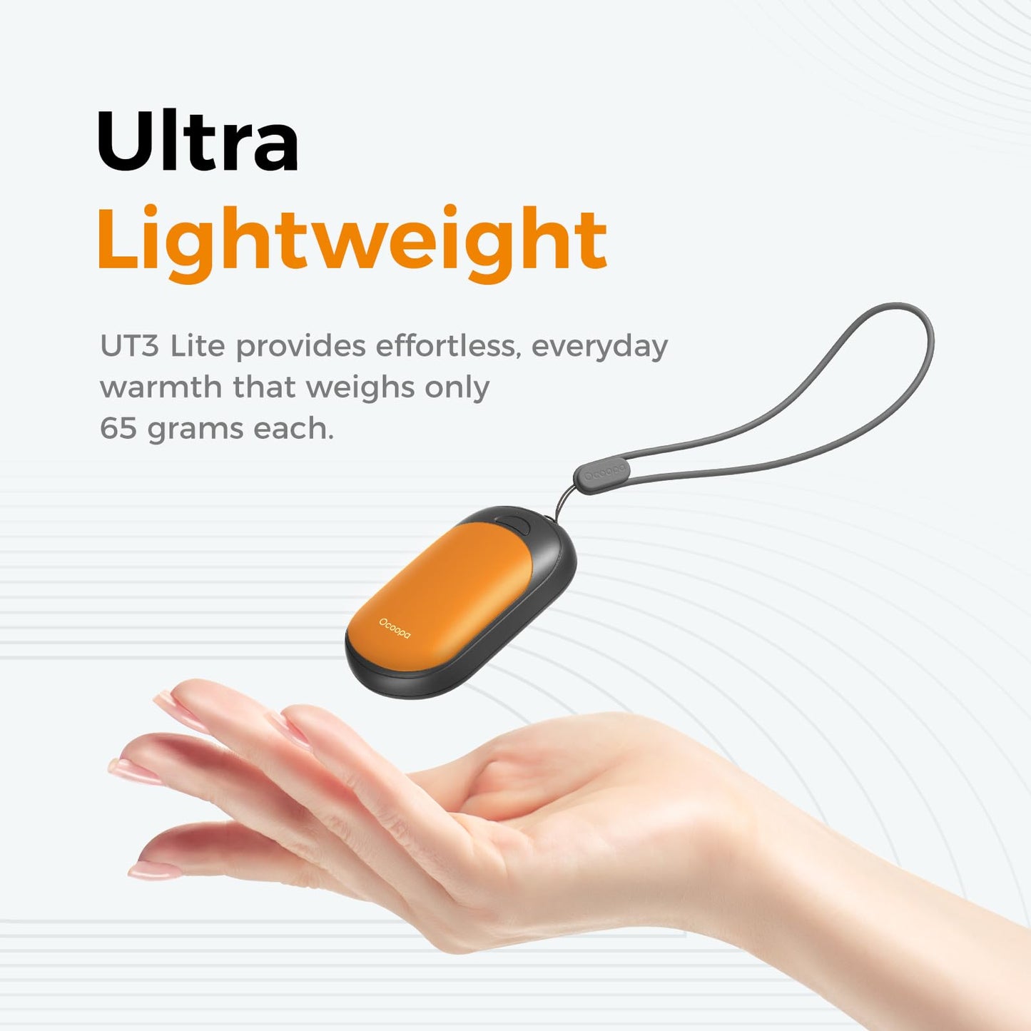 OCOOPA Magnetic Hand Warmers Rechargeable 2 Pack, AI Electric Handwarmers, Fast Heating, 3-Settings, UL Certified, Portable Heater, Gloves Fitting, Travel Essentials, Gifts Women Men, UT3 Lite