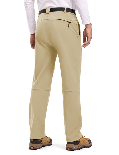 TBMPOY Men's Snow Ski Hiking Pants Waterproof Winter Fleece Lined Pants Camping Skiing Ice Fishing Pants with Belt