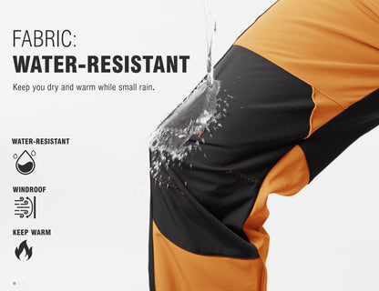 TBMPOY Men's Snow Ski Hiking Pants Waterproof Winter Fleece Lined Pants Camping Skiing Ice Fishing Pants with Belt