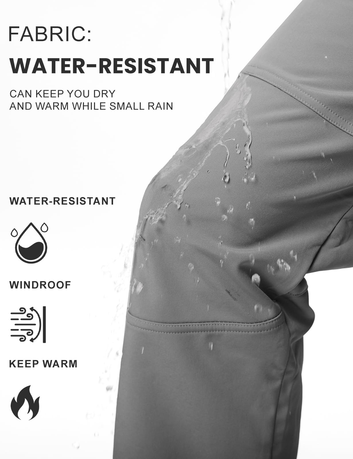 TBMPOY Men's Snow Ski Hiking Pants Waterproof Winter Fleece Lined Pants Camping Skiing Ice Fishing Pants with Belt