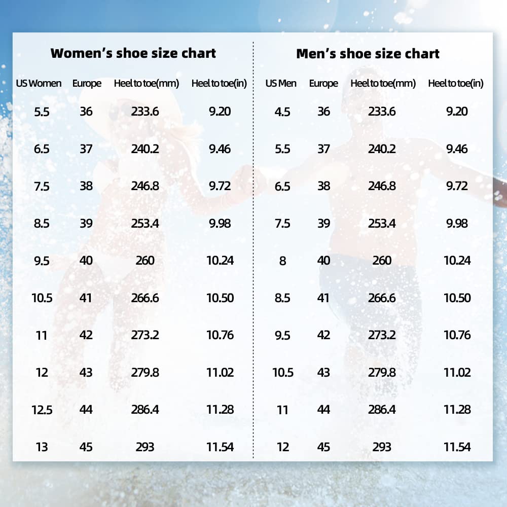 ATHMILE Water Shoes for Men Women River Shoes Adult Swim Beach Lake Pool Aqua Socks Barefoot Quick Dry for Hiking Surfing Kayaking Size