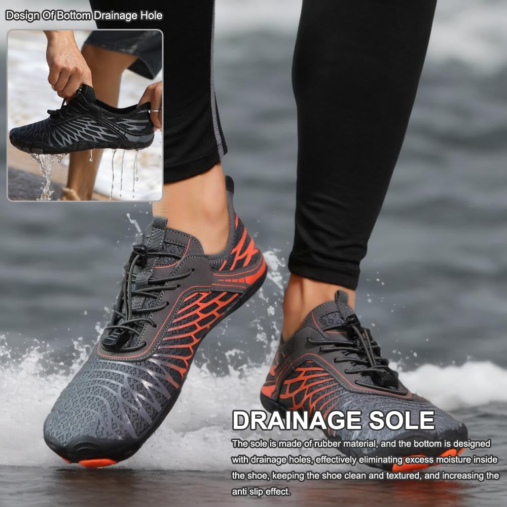 Hike Barefoot Shoes for Womens Men,Quick Dry Water Shoes,Beach Pool Aqua Swim Surf Hiking Walking Shoes,Non-Slip Athletic Footwear Wide Toe Water Shoes