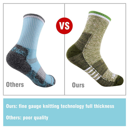 FEIDEER Women's Hiking Walking Socks, Multi-pack Outdoor Recreation Socks Wicking Cushion Crew Socks