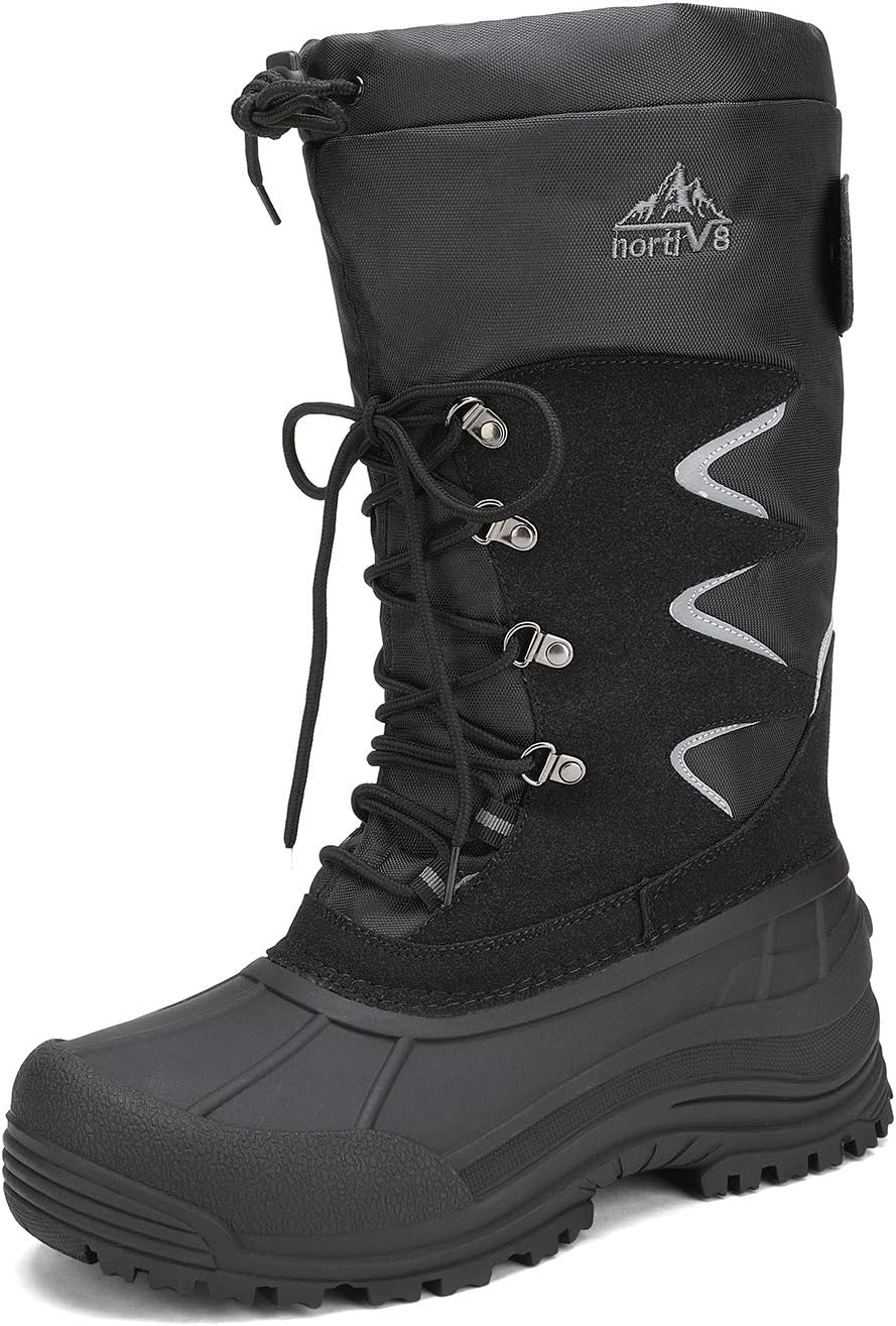 NORTIV 8 Men's Waterproof Winter Snow Boots Insulated